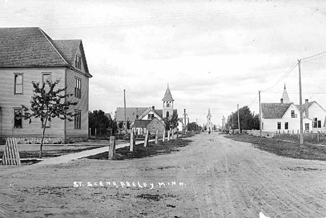 Street scene, Akeley Minnesota, 1900