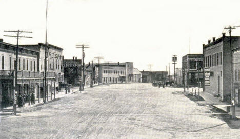 Gracon Avenue looking south, Akeley Minnesota, 1910's