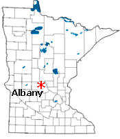 Location of Albany Minnesota