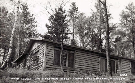 Main Lodge, Fin and Feather Resort, Backus Minnesota, 1950's