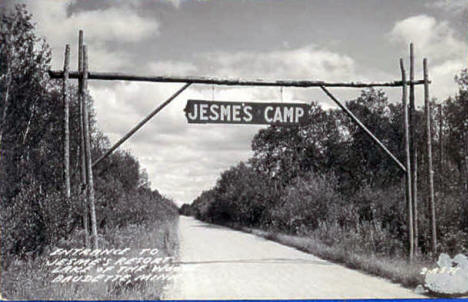 Entrance to Jesme's Resort on Lake of the Woods, Baudette Minnesota, 1950's