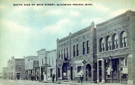 South side of Main Street, Blooming Prairie Minnesota, 1911