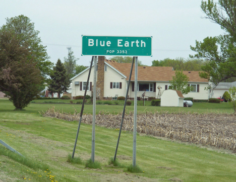 Population sign, Blue Earth Minnesota, 2014