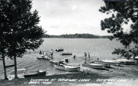 Swimming at Cut-a-way Lodge, Bovey Minnesota, 1961