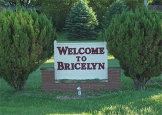 Bricelyn Minnesota welcome sign