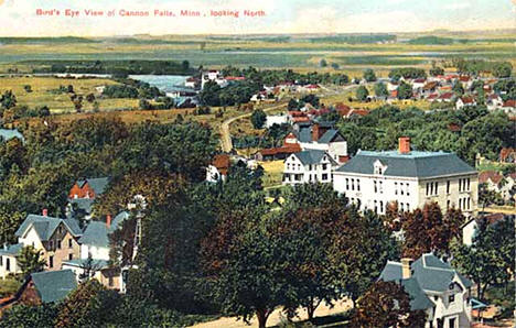 Bird's-eye view of Cannon Falls Minnesota, 1908