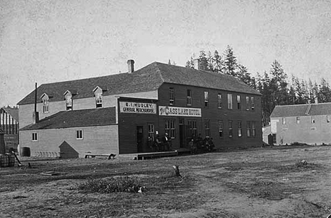 Hurley's General Merchandise and the Cass Lake Hotel, Cass Lake, 1900