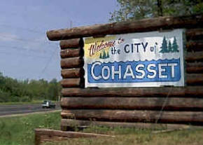 Cohasset Minnesota welcome sign