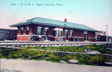 Minneapolis & St. Louis Depot, Dawson Minnesota, 1913
