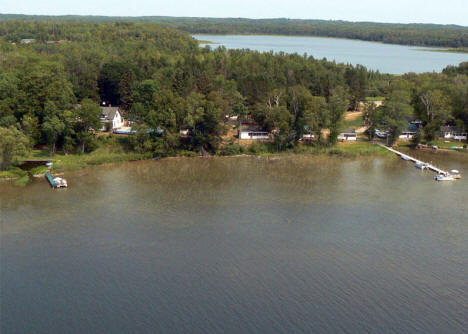 Aerial View of Cedarwild Resort on Moose Lake, Deer River Minnesota, 2007