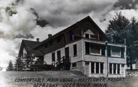 Lodge at Mayflower Resort on Deer Lake, Deer River Minnesota, 1956