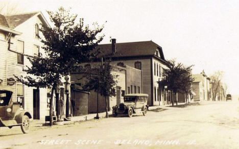 Street scene, Delano Minnesota, 1910's