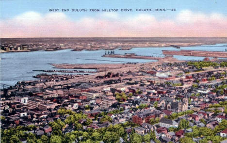 West End of Duluth from Hilltop Drive, 1940's?