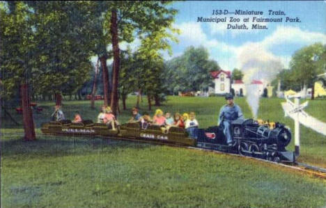 Miniature Train, Municipal Zoo at Fairmount Park, Duluth Minnesota, 1943