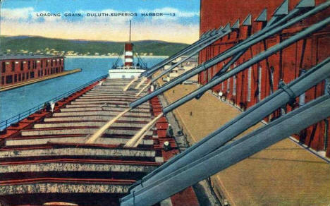 Loading Grain, Duluth-Superior Harbor, 1940's
