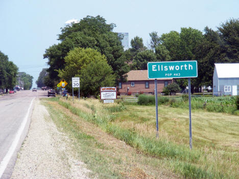 Population sign, Ellsworth Minnesota, 2012