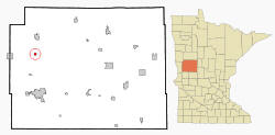 Location of Erhard, Minnesota