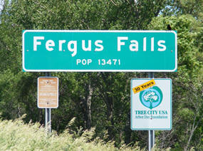 Fergus Falls Minnesota Population Sign