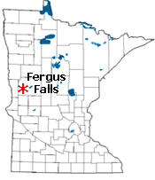 Location of Fergus Falls Minnesota