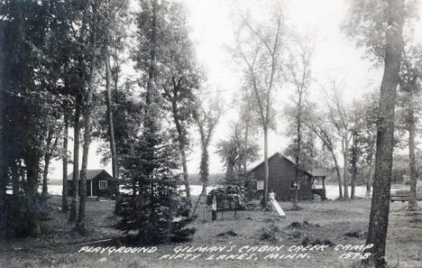 Gilman's Cabin Creek Camp, Fifty Lakes Minnesota, 1950's