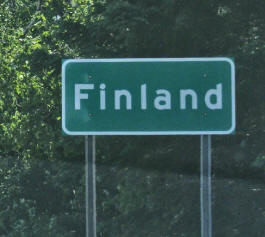 Finland Minnesota highway sign