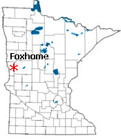 Location of Foxhome Minnesota