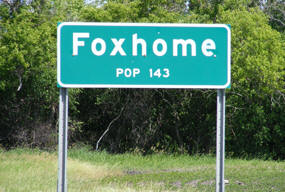 Foxhome Minnesota Population Sign