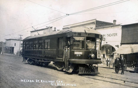 Mesaba Street Railway Car, Gilbert Minnesota, 1913