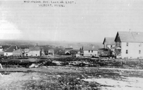 Wisconsin Avenue looking east, Gilbert Minnesota, 1910's