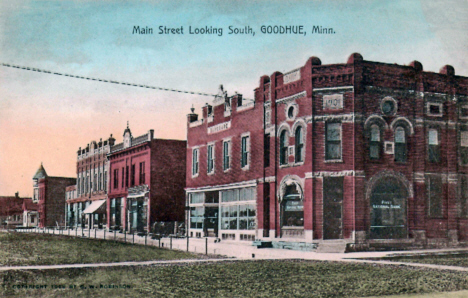 Main Street looking south, Goodhue Minnesota, 1908
