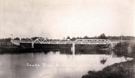 Snake River Bridge over the Snake River, Grasston Minnesota, 1910's
