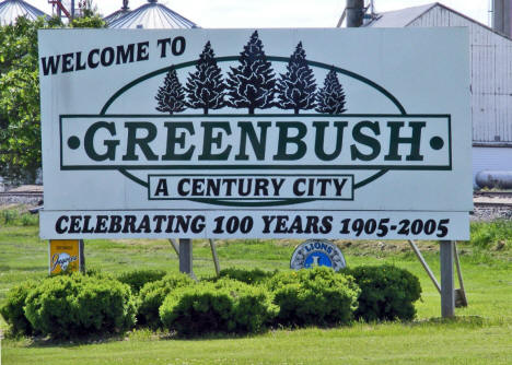 Welcome sign, Greenbush Minnesota, 2009
