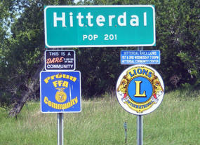 Hitterdahl Minnesota Population Sign