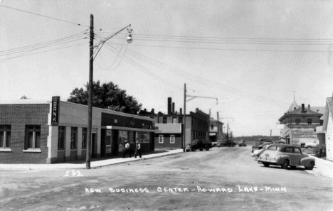 Street scene, Howard Lake Minnesota, 1950's