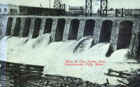 Minnesota & Ontario Power Dam, International Falls Minnesota, 1914