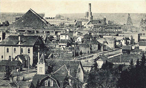 View of Bridge Dam & Paper Mills, International Falls Minnesota, 1914
