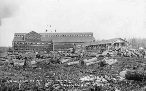 Construction of new sawmill, International Falls Minnesota, 1910