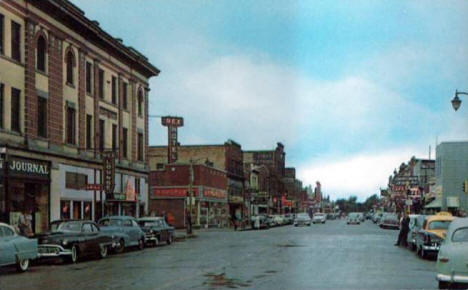Street scene, International Falls Minnesota, 1950's