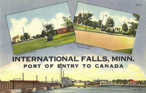 Multiple scenes, International Falls Minnesota, 1948