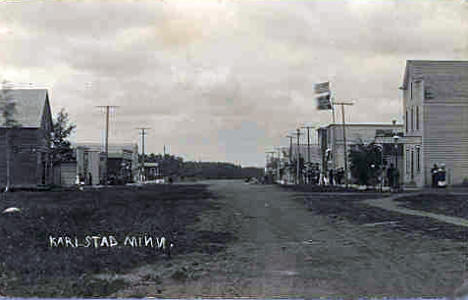 Street scene, Karlstad Minnesota, 1910's