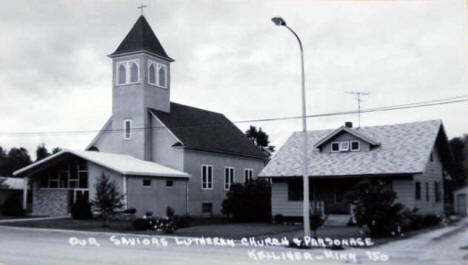 Our Saviors Lutheran Church and Parsonage, Kelliher Minnesota, 1950's?
