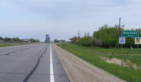 Entering Kennedy Minnesota from the south on US Highway 75, 2008
