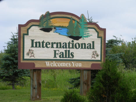 International Falls Welcome Sign on US Highway 71, 2007