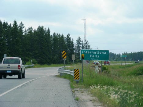 Entering International Falls from the east on Highway 11, 2007