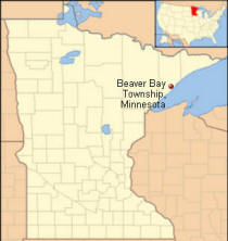 Location of Beaver Bay Township and Little Marais Minnesota