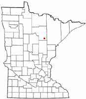 Location of Warba, Minnesota