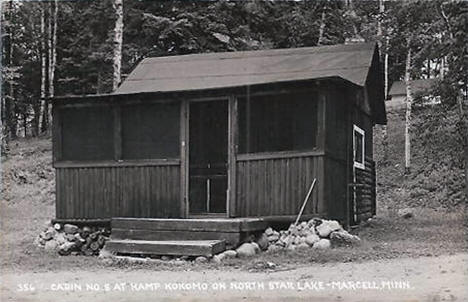 Cabin #8 at Kamp Kokomo on North Star Lake, Marcell Minnesota, 1940's