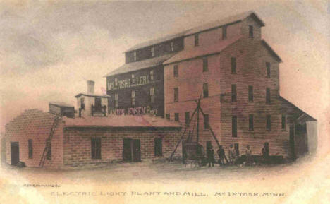 Electric Light Plant and Mill, McIntosh Minnesota, 1912