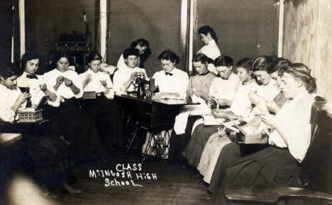 Sewing Class, McIntosh High School, McIntosh Minnesota, 1900?