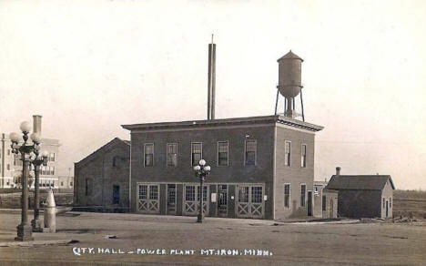City Hall and Power Plant, Mountain Iron Minnesota, 1918